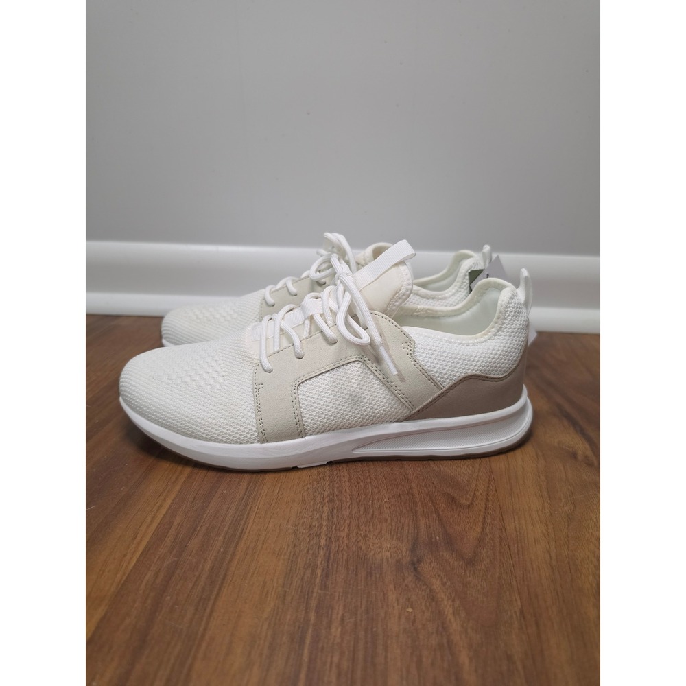 NWT Goodfellow & Co Men Sneakers Size 9 White Tan Athletic Casual Knit Shoes